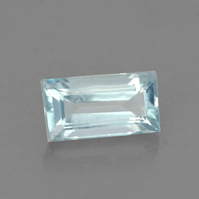Acquamarina naturale blu da 0,62 ct, baguette, VS-SI