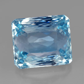 Acquamarina naturale blu da 13,06 ct, taglio smeraldo, VS