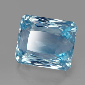 Acquamarina naturale blu da 13,06 ct, taglio smeraldo, VS