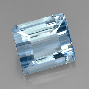 Acquamarina naturale blu da 20,71 ct, taglio smeraldo, VVS