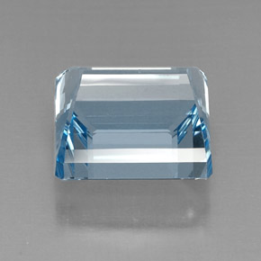 Acquamarina naturale blu da 20,71 ct, taglio smeraldo, VVS