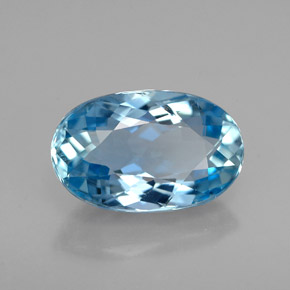 Acquamarina Azzurro naturale da 2.33 ct, Taglio ovale, VVS
