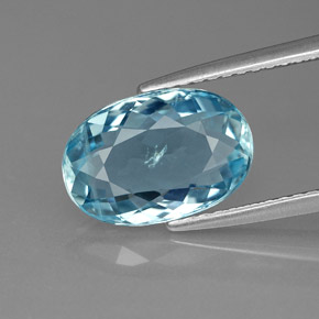 Acquamarina naturale blu da 2,80 ct, taglio ovale, VS