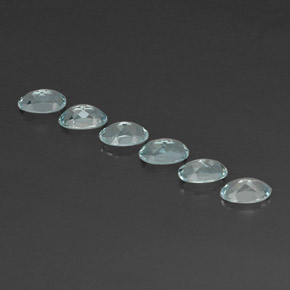Gemme di Acquamarina Azzurro naturale da  ct, Taglio ovale, VVS