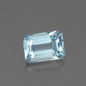 Acquamarina naturale blu da 0,96 ct, taglio smeraldo, VVS