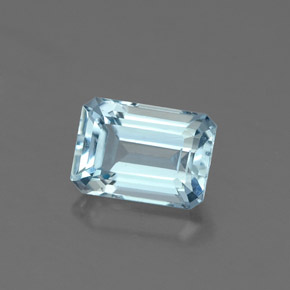 Acquamarina naturale blu da 0,96 ct, taglio smeraldo, VVS