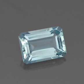 Acquamarina naturale blu da 1,51 ct, taglio smeraldo, VVS