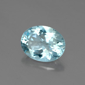 Acquamarina naturale blu da 1,68 ct, taglio ovale, VVS