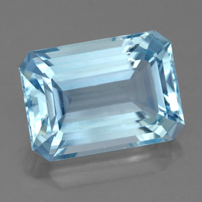 Acquamarina naturale blu da 4,30 ct, taglio smeraldo, VVS-VS