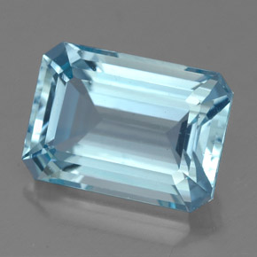 Acquamarina naturale blu da 4,30 ct, taglio smeraldo, VVS-VS
