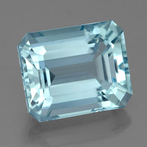 Acquamarina blu chiaro naturale da 4,12 ct, taglio smeraldo, IF