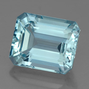 Acquamarina blu chiaro naturale da 4,12 ct, taglio smeraldo, IF