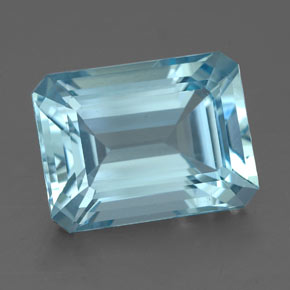 Acquamarina naturale blu da 4,00 ct, taglio smeraldo, VVS