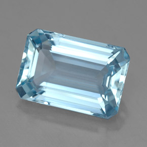 Acquamarina naturale blu da 4,25 ct, taglio smeraldo, VVS-VS