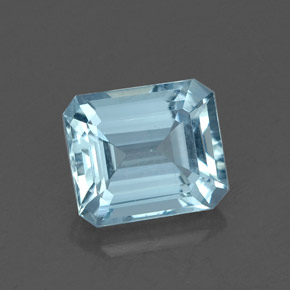 Acquamarina naturale blu da 1,64 ct, taglio smeraldo, VVS