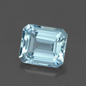 Acquamarina naturale blu da 1,64 ct, taglio smeraldo, VVS