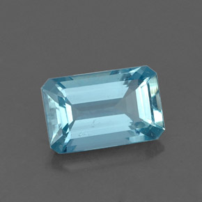 Acquamarina Azzurro naturale da 1.30 ct, Taglio smeraldo, VS-SI