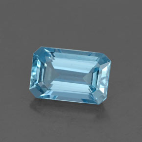 Acquamarina naturale blu da 1,17 ct, taglio smeraldo, VVS