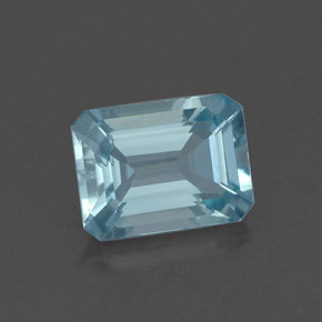 Acquamarina naturale blu da 1,26 ct, taglio smeraldo, VS