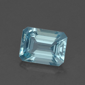 Acquamarina naturale blu da 1,26 ct, taglio smeraldo, VS