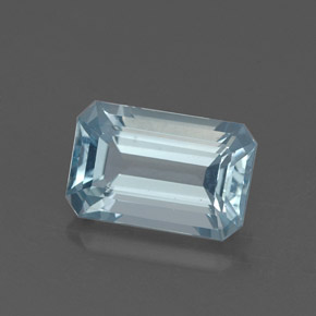 Acquamarina naturale blu da 1,35 ct, taglio smeraldo, VVS