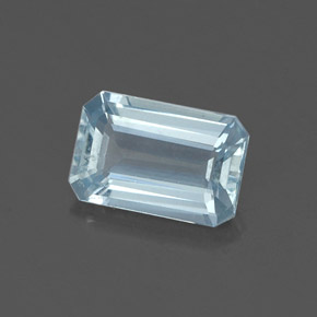 Acquamarina naturale blu da 0,84 ct, taglio smeraldo, VVS
