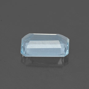 Acquamarina naturale blu da 0,84 ct, taglio smeraldo, VVS