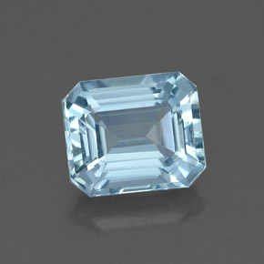 Acquamarina naturale blu da 1,23 ct, taglio smeraldo, VVS