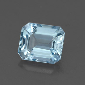 Acquamarina naturale blu da 1,23 ct, taglio smeraldo, VVS