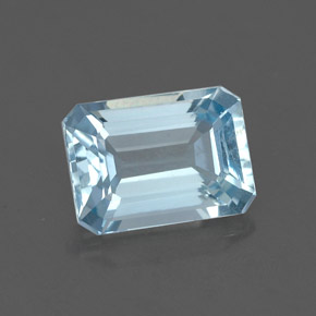 Acquamarina Azzurro naturale da 1.26 ct, Taglio smeraldo, VVS