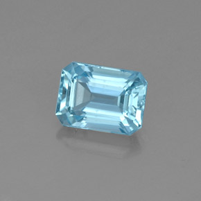 Acquamarina Azzurro naturale da 1.27 ct, Taglio smeraldo, VS-SI