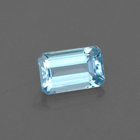 Acquamarina Azzurro naturale da 0.82 ct, Taglio smeraldo, VVS-VS