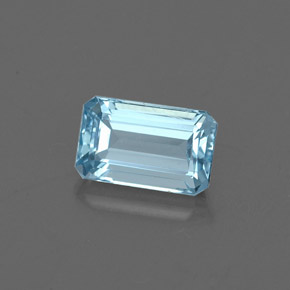 Acquamarina Azzurro naturale da 0.82 ct, Taglio smeraldo, VVS-VS