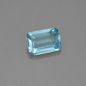 Acquamarina naturale blu da 0,64 ct, taglio smeraldo, VS-SI