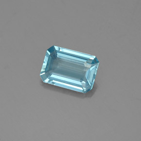 Acquamarina naturale blu da 0,64 ct, taglio smeraldo, VS-SI