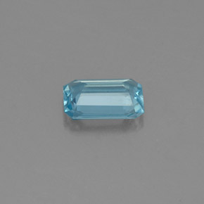Acquamarina naturale blu da 0,64 ct, taglio smeraldo, VS-SI