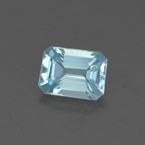 Acquamarina naturale blu da 0,48 ct, taglio smeraldo, VVS-VS