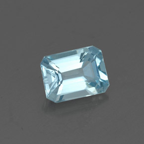 Acquamarina naturale blu da 0,48 ct, taglio smeraldo, VVS-VS