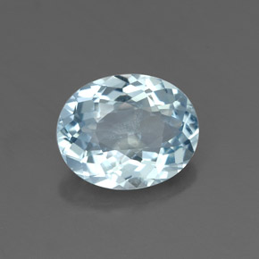 Acquamarina naturale blu da 1,55 ct, taglio ovale, VS-SI