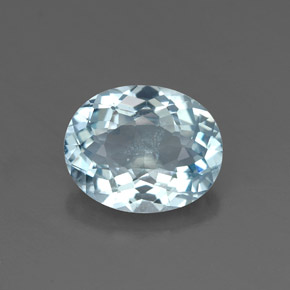 Acquamarina naturale blu da 1,55 ct, taglio ovale, VS-SI