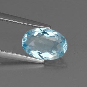 Acquamarina Azzurro naturale da 1.36 ct, Taglio ovale, VVS-VS
