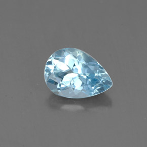 Acquamarina naturale blu da 0,70 ct, taglio a pera, VS