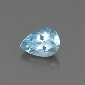 Acquamarina naturale blu da 0,70 ct, taglio a pera, VS