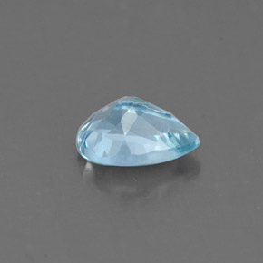 Acquamarina naturale blu da 0,70 ct, taglio a pera, VS