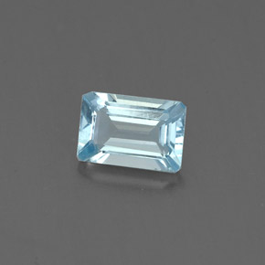 Acquamarina naturale blu da 0,54 ct, taglio smeraldo, VVS-VS