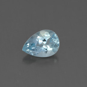 Acquamarina naturale blu da 0,60 ct, taglio a pera, VS