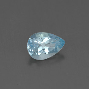 Acquamarina naturale blu da 0,60 ct, taglio a pera, VS