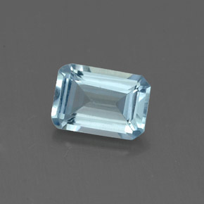 Acquamarina naturale blu da 0,84 ct, taglio smeraldo, VS