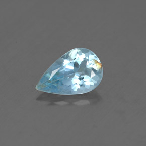 Acquamarina naturale blu da 0,66 ct, taglio a pera, SI