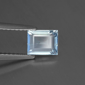 Acquamarina naturale blu da 0,76 ct, baguette, SI
